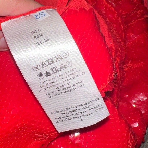 GANNI Sequinned Sleeveless Mini Dress in Red NWOT Last Chance Size 36 - Picture 8 of 15
